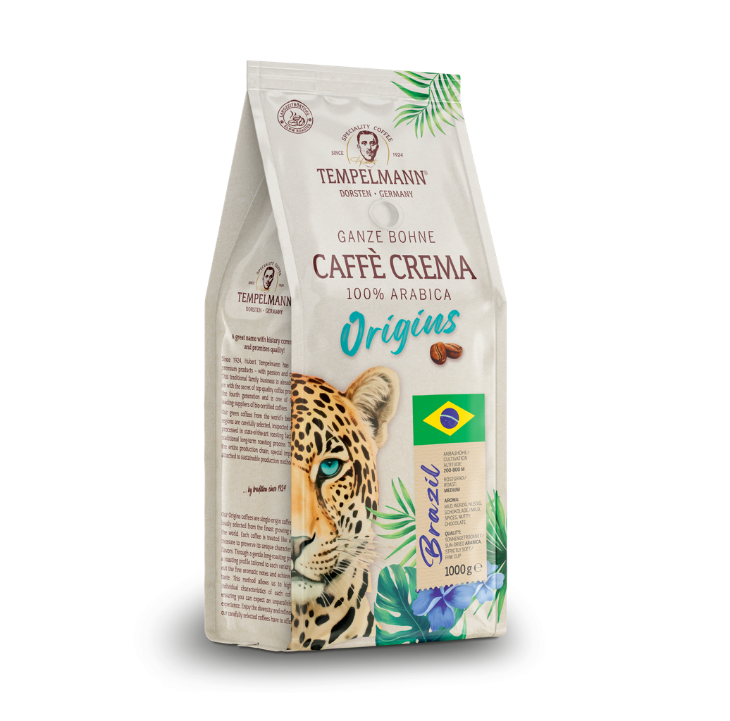 Tempelmann Origins Brazil 100 % kavos pupelės 1kg