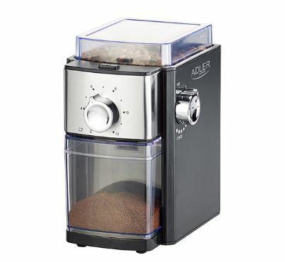 Kavamalė Adler Coffee Grinder AD 4448 300 W, Coffee beans capacity 250 g, Number of cups 12 per container vnt, Black