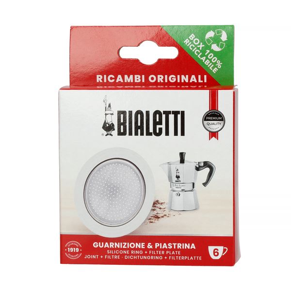 Bialetti tarpinė 6 puodelių tarpinė ir filtras