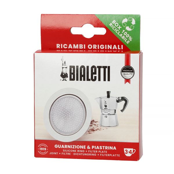 Kavinuko Bialetti tarpinė ir sietelis (filtras) 3-4 cup