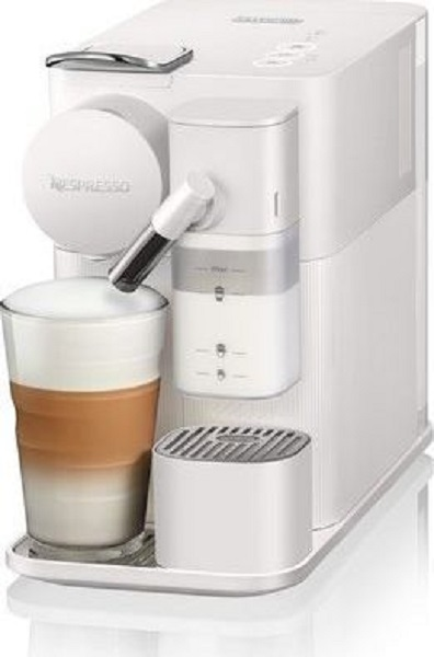 Kavos aparatas Delonghi EN510.W Lattissima One skirtas Nespresso kapsulėms, su pieno plakikliu, baltas
