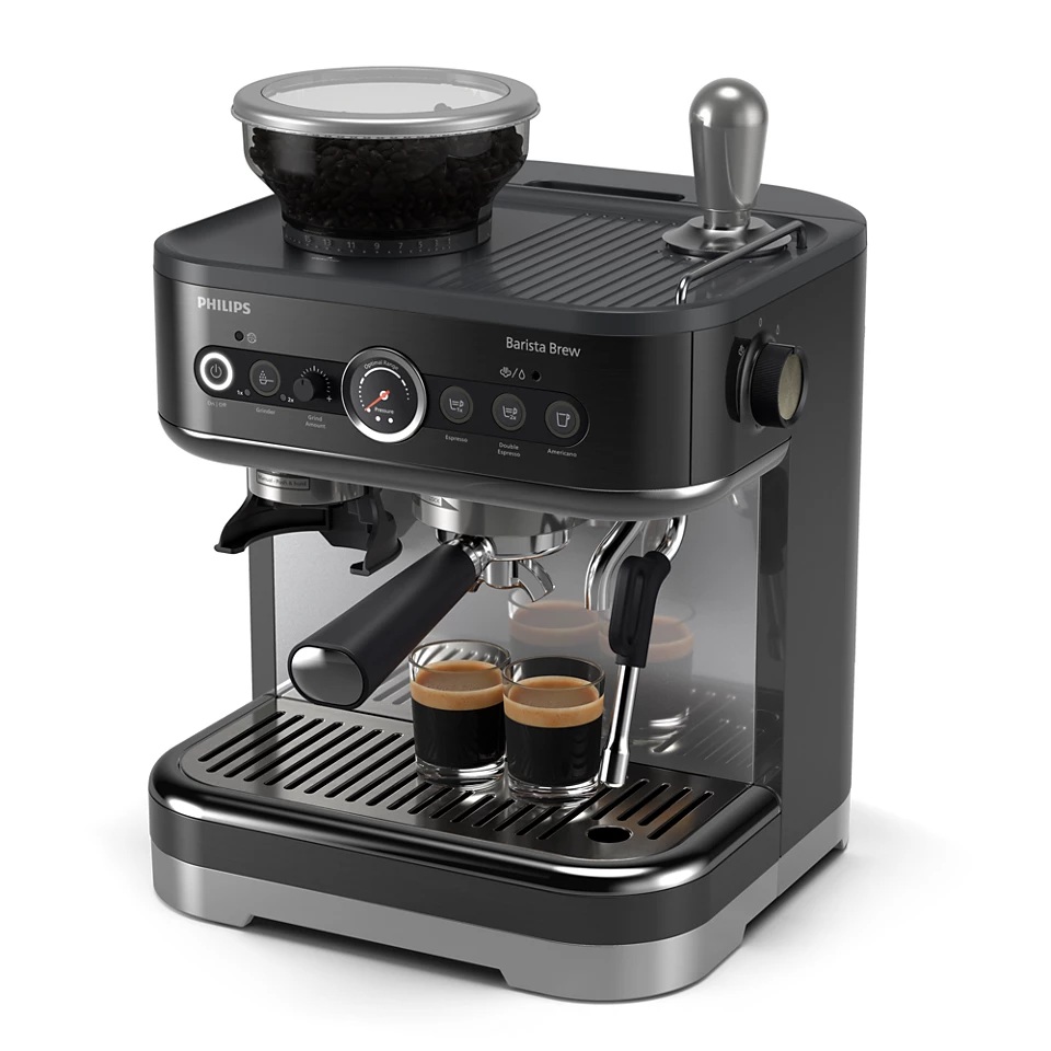 Kavos aparatas Philips PSA3218/10 Barista Brew, pusiau automatinis, 15 barų pompos slėgis, integruotas pieno putų plakiklis, 1350 W, juodas