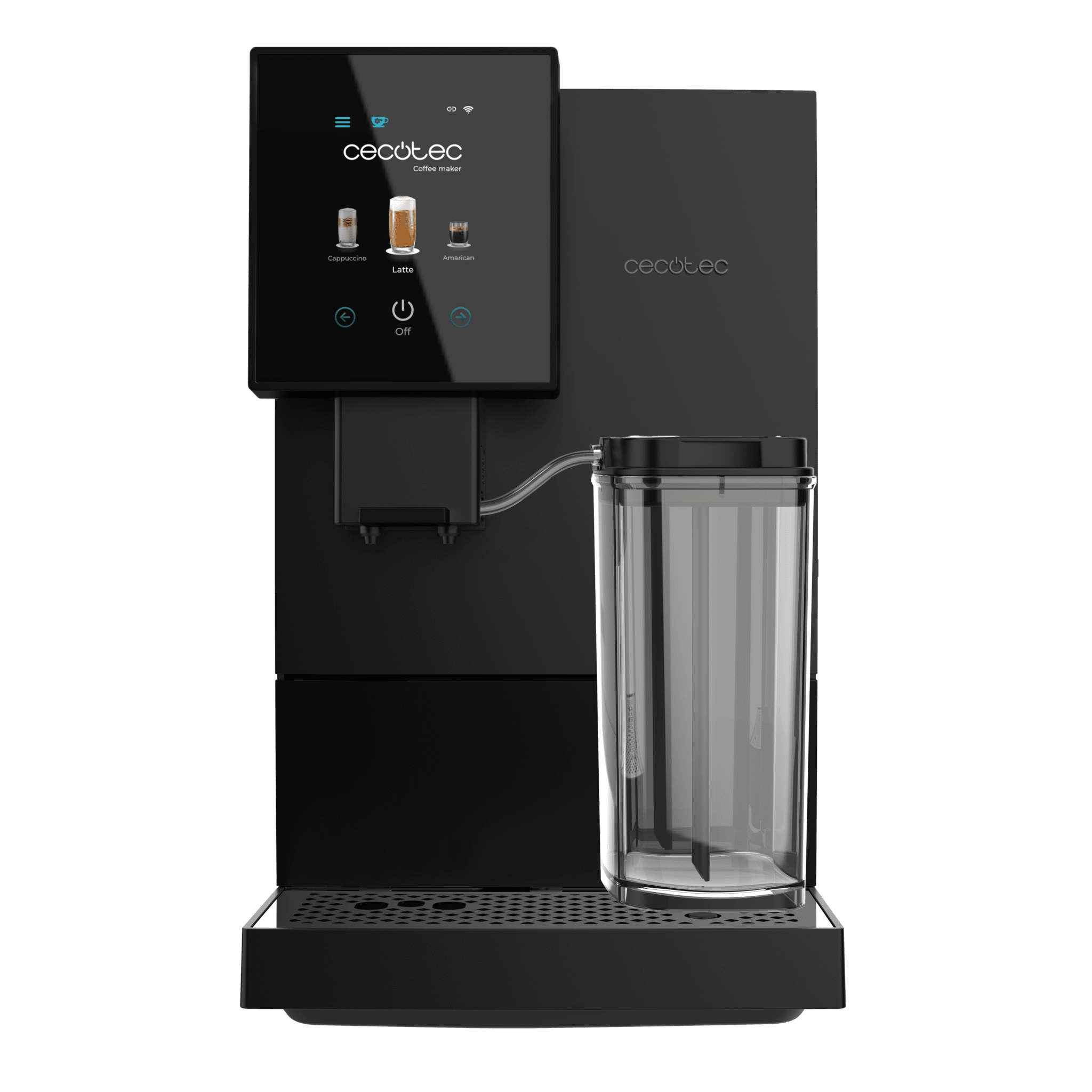 Kavos aparatas Cecotec Cremmaet Compactccino Connected, 19 barų pompos slėgis, įmontuotas pieno putų plakiklis, super-automatinis, juodas