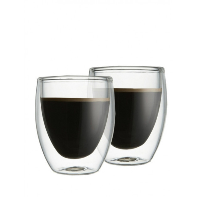 Dvigubo stiklo stiklinės espresso kavai, 80ml. 2 vnt.