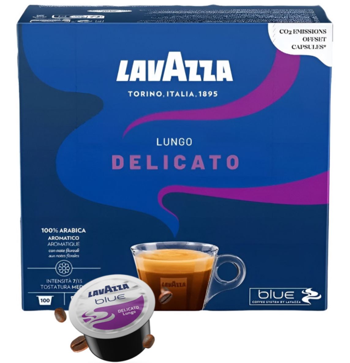 Kavos kapsulės Lavazza Blue "Espresso Delicato Lungo 100% Arabica" 100vnt.