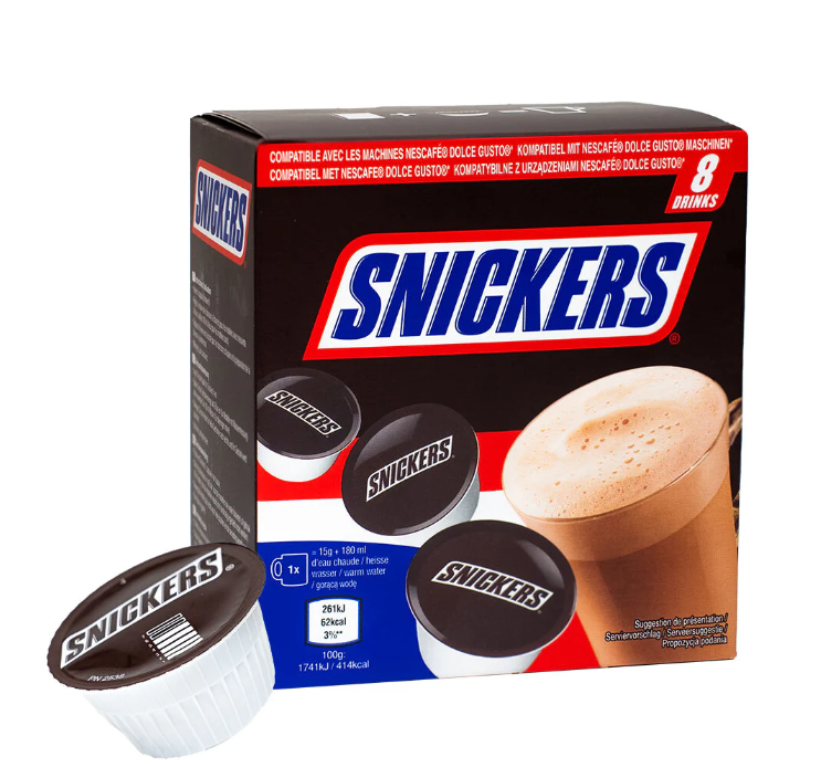 Karšto šokolado kapsulės SNICKERS, Dolce Gusto aparatui, 8 kaps., 136g