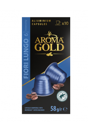 Kavos kapsulės AROMA GOLD Fiori Lungo,10 vnt. 58g