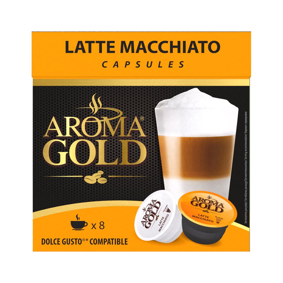 Kavos kapsulės AROMA GOLD Latte Macchiato,193,6g