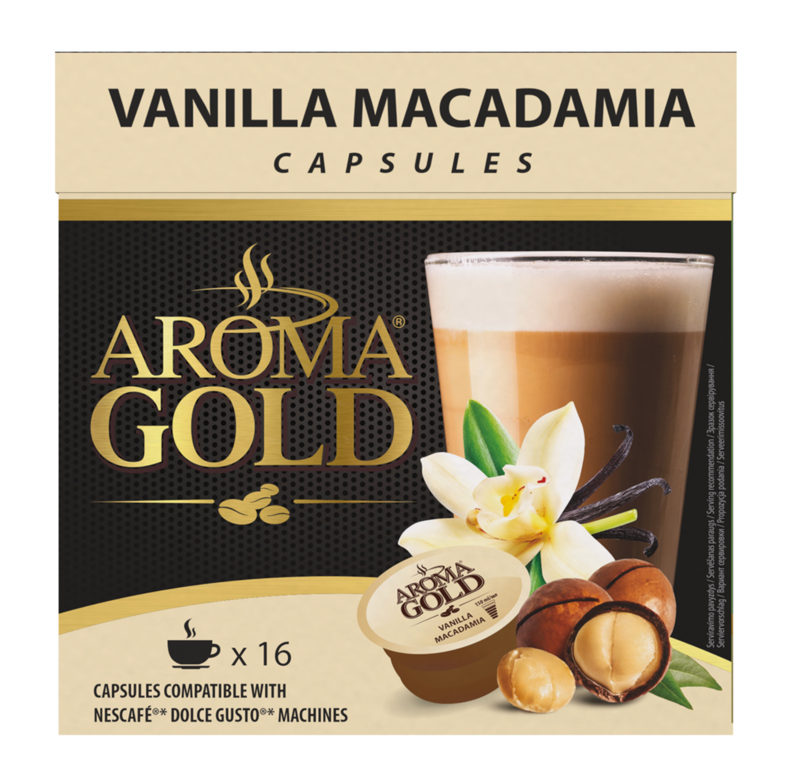 Kavos kapsulės AROMA GOLD Vanilla Macadamia 16 kaps.