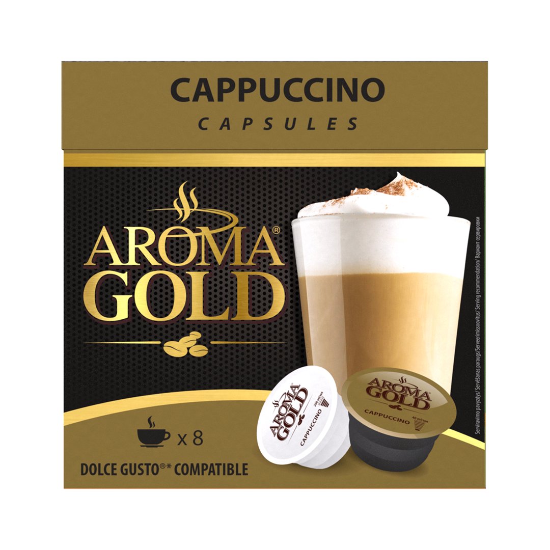 Kavos kapsulės AROMA GOLD Cappuccino,186,4g