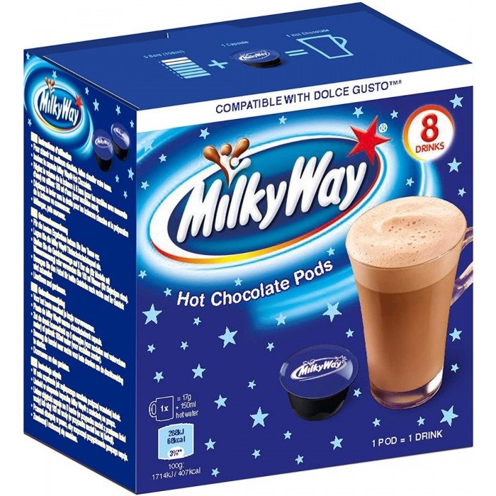 Karšto šokolado kapsulės MILKY WAY, Dolce Gusto aparatui, 8 kaps., 136g