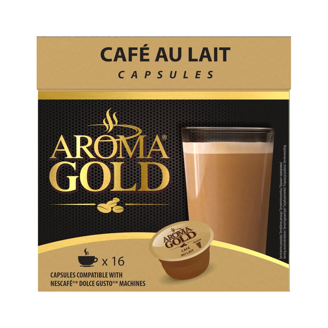 Kavos kapsulės AROMA GOLD Cafe Au Lait,160g