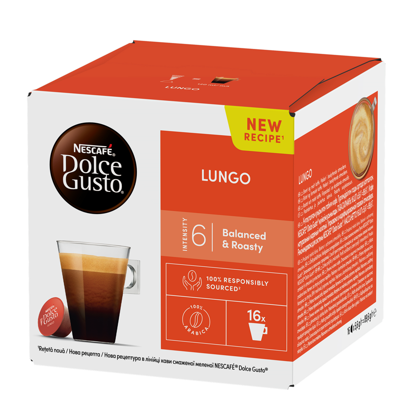 Kavos kapsulės NESCAFE DOLCE GUSTO Lungo, 16 kaps., 89,6 g.