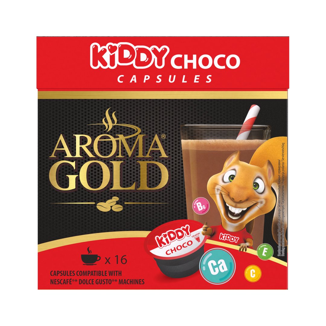 Kavos kapsulės AROMA GOLD Kiddy Cacao, 256g