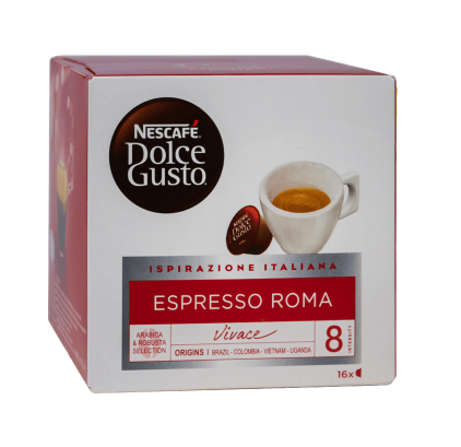 Kavos kapsulės NESCAFE DOLCE GUSTO Espresso Roma, 16 kaps., 99,2 g.