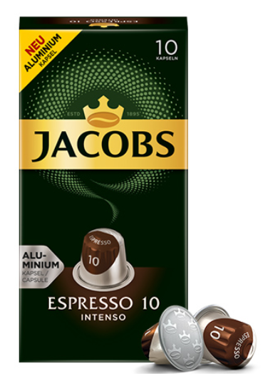 Kavos kapsulės Jacobs Espresso 10, Nespresso aparatui, 10 kaps., 52g