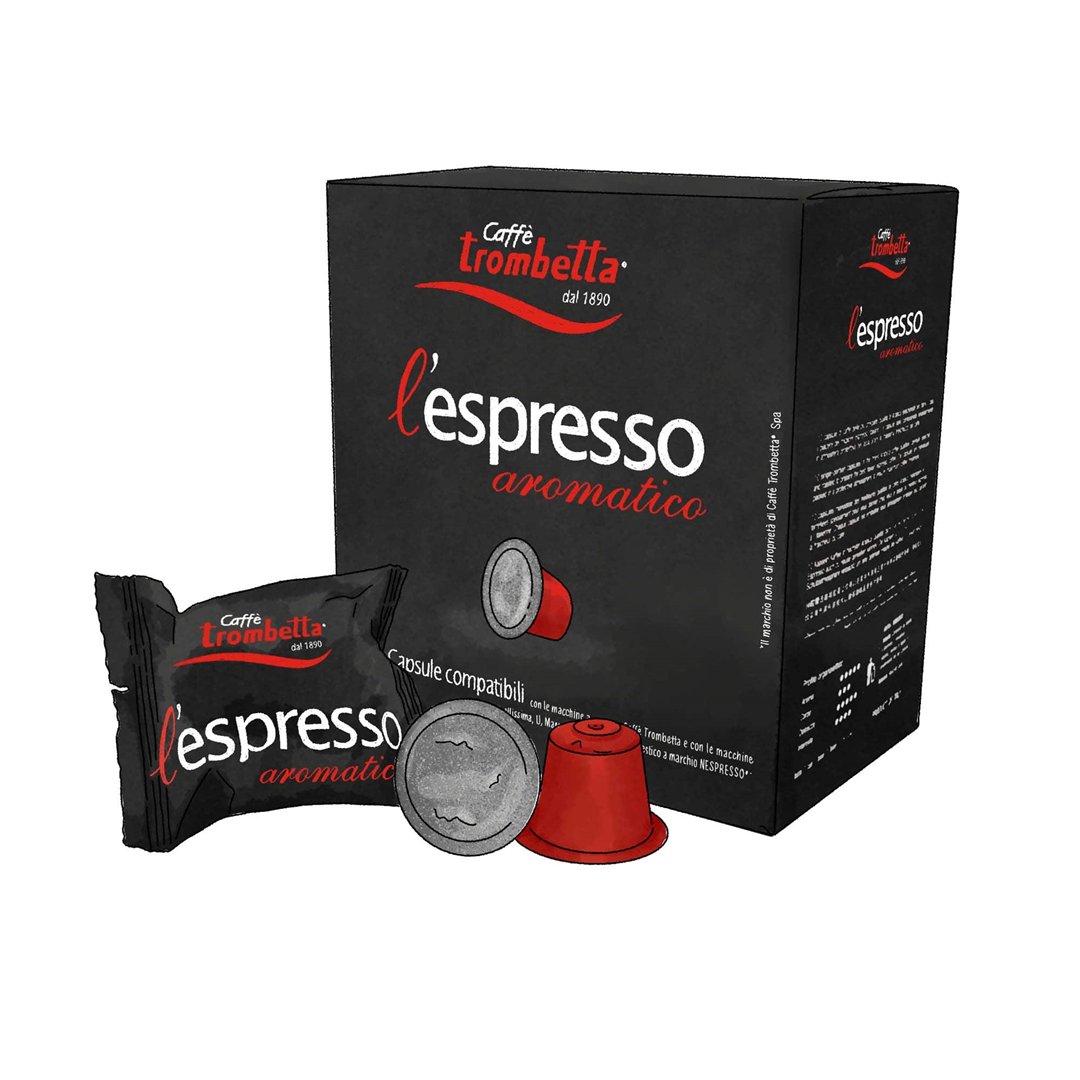 Kavos kapsulės Caffe Trombetta 1890 Aromatica, 10 x 5.5g. (tinka nespresso)