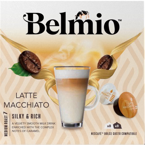 Kavos kapsulės Belmio Latte Macchiato, Dolce Gusto kavos aparatams, 8 kapsulės / BLIO80014