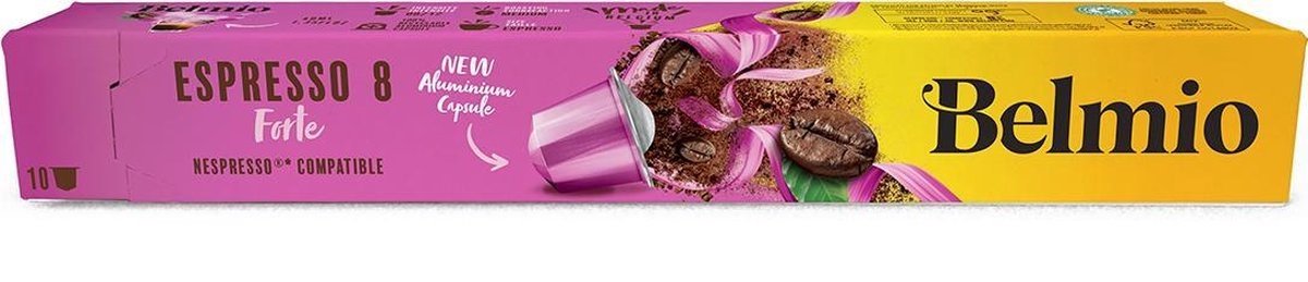 Kava Nespresso kavos aparatams Belmoca Belmio Sleeve Espresso Forte Coffee Capsules