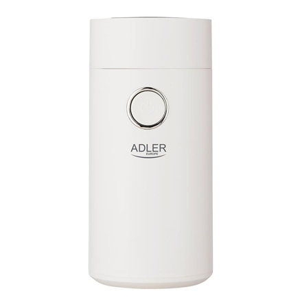 Kavamalė Adler Coffee grinder AD4446wg 150 W, Coffee beans capacity 75 g, Lid safety switch, White