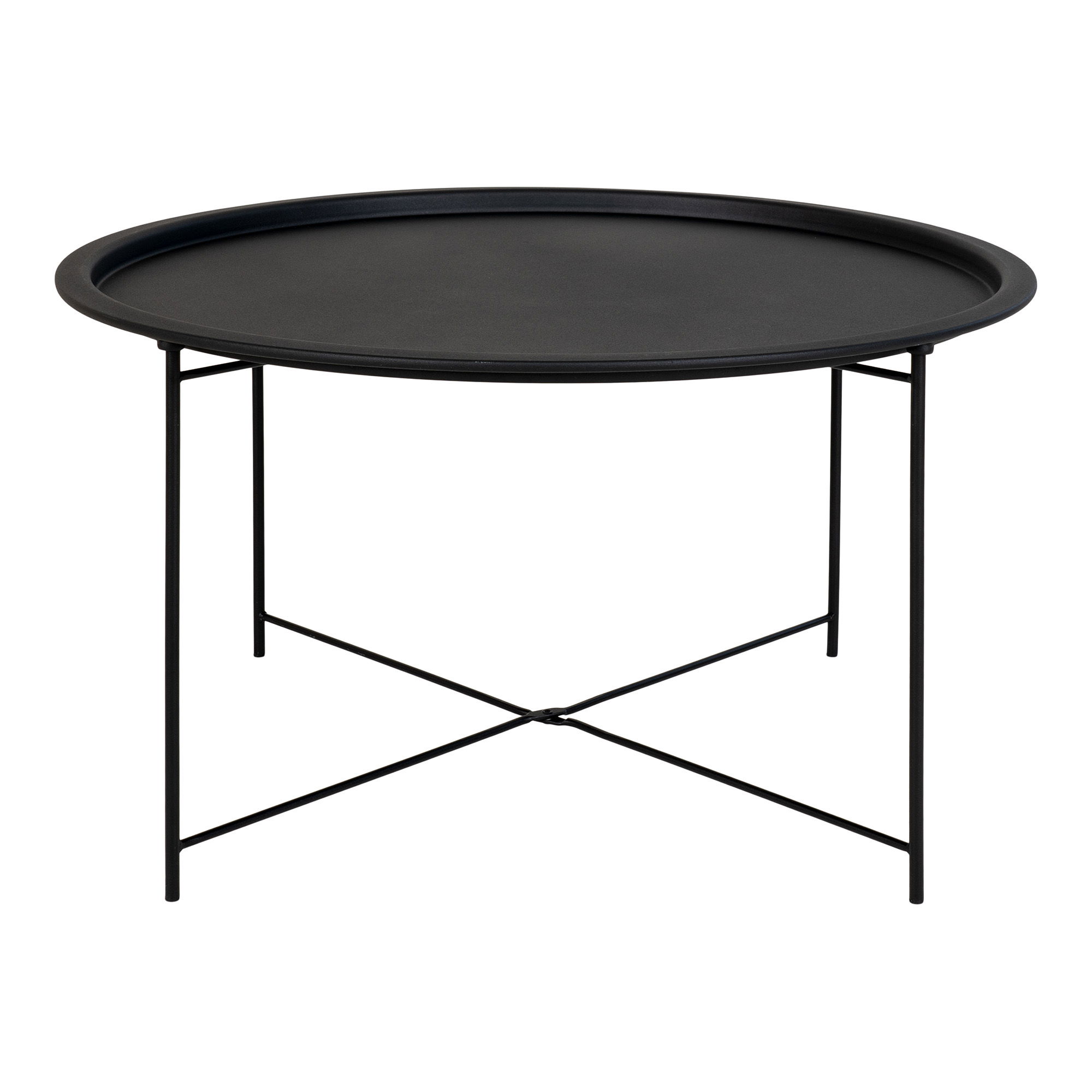 Plieninis kavos staliukas | 75 x 43 x 75 cm | Juoda
