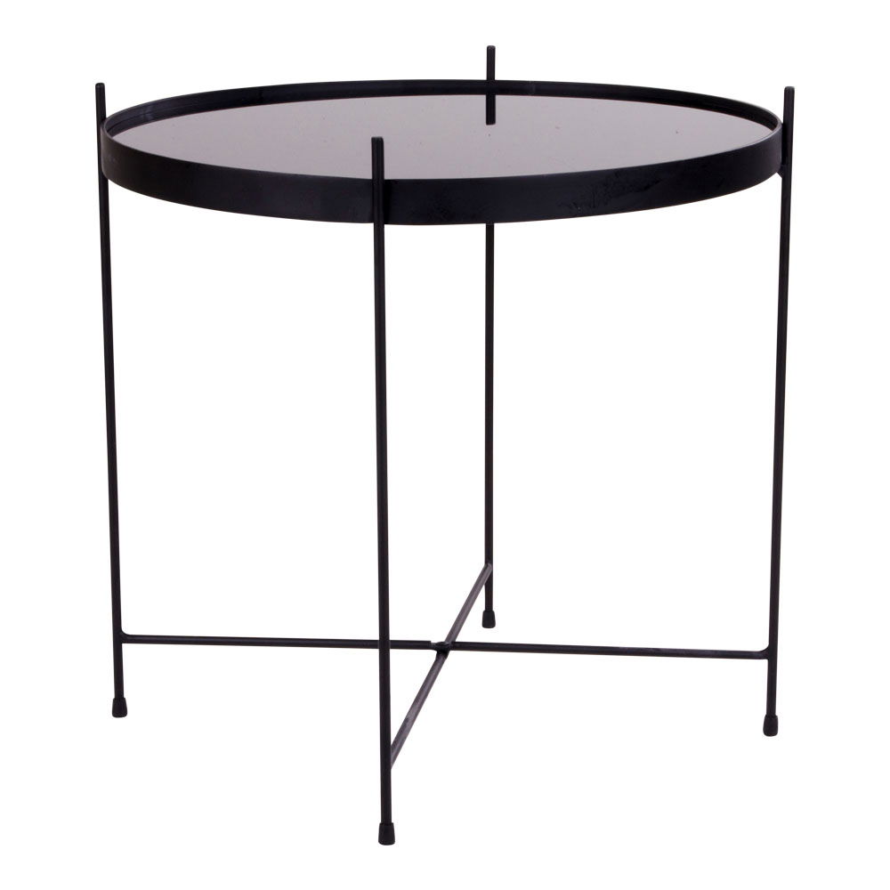 Modernus apvalus kavos staliukas | 48 x 48 x 48 cm | Juoda