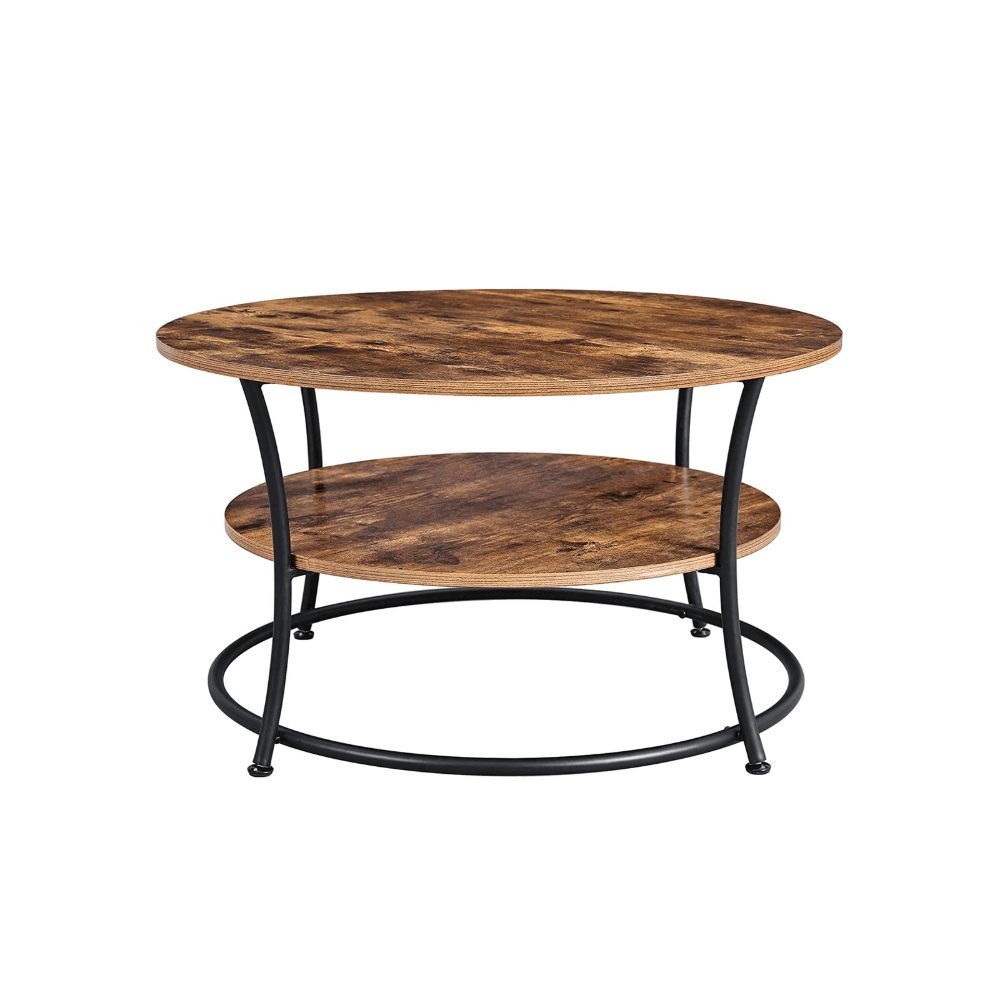 Pramoninio stiliaus apvalus kavos staliukas | 80 x 80 x 45 cm