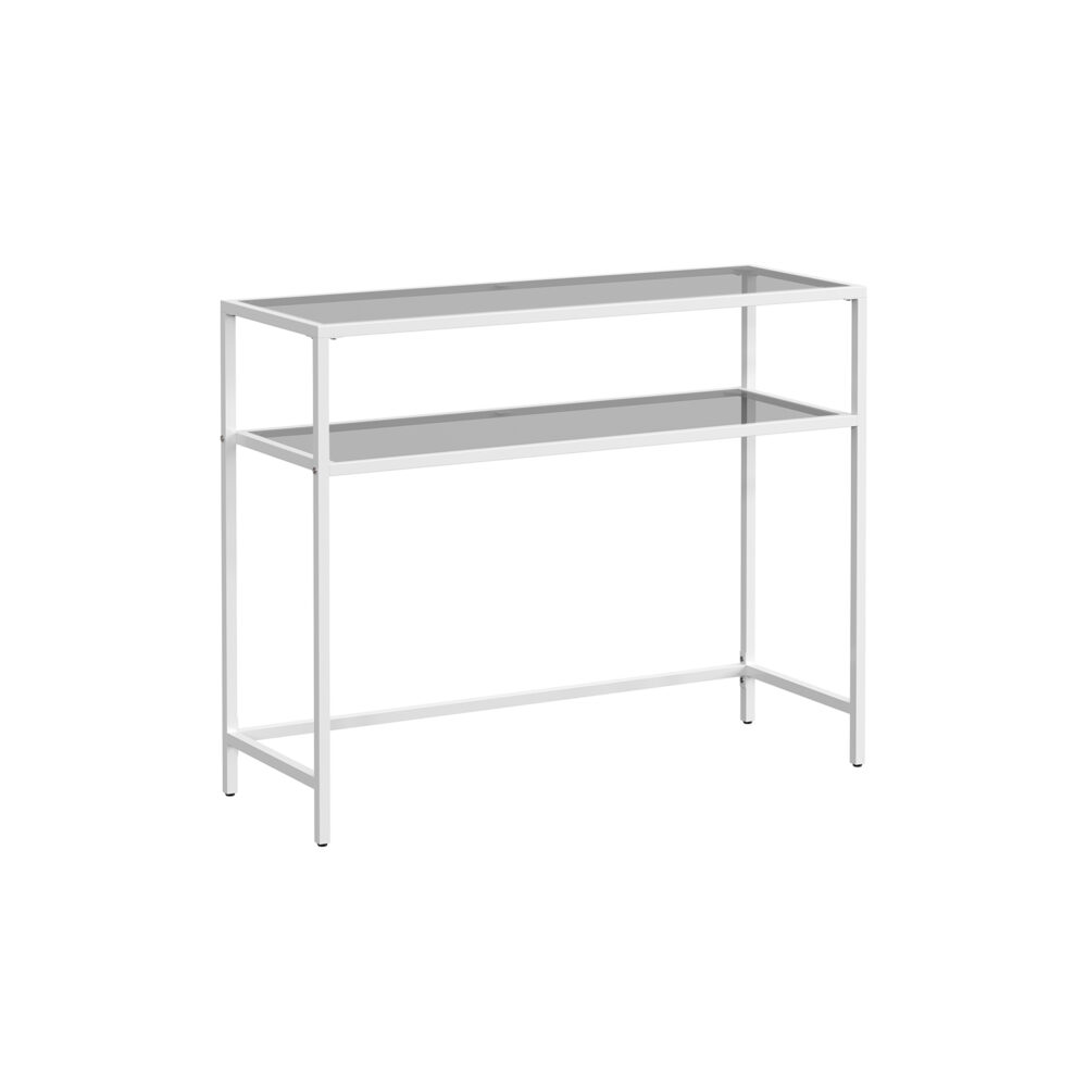 Baltas konsolinis staliukas su papildoma lentyna | Vitrina | 35 x 100 cm