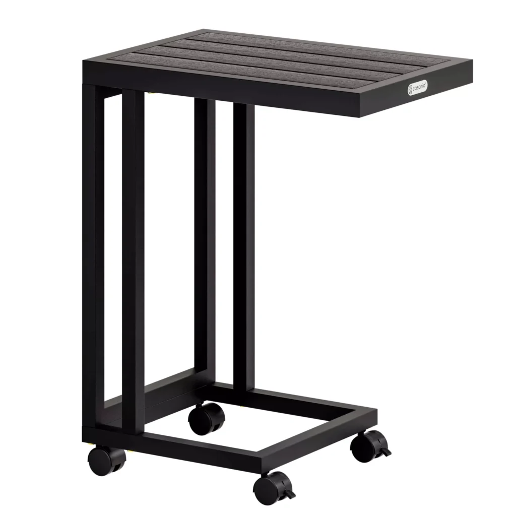 Stalinis staliukas C formos juodas WPC 65,5x50x40cm