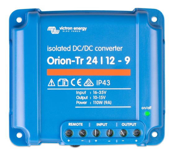 Įtampos keitiklis DC/DC 24V:12V 9A 110W Orion-Tr, galvaniškai izoliuotas, IP43, Victron energy