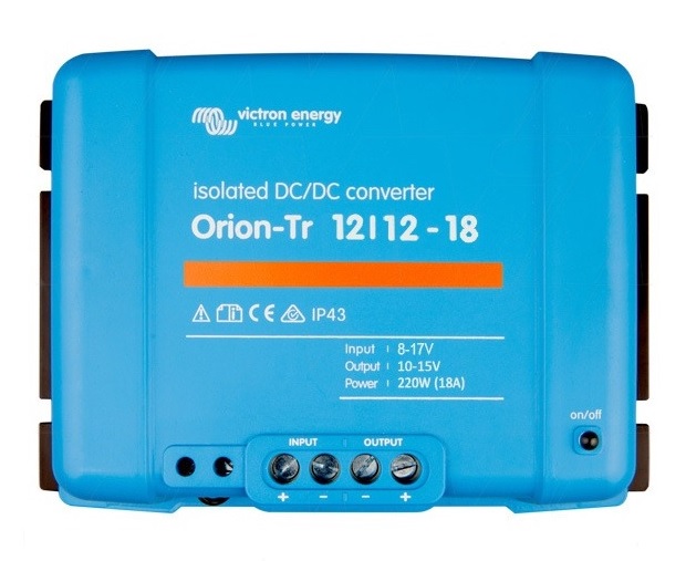 Įtampos keitiklis DC/DC 12V:12V 18A 220W Orion-Tr, galvaniškai izoliuotas, IP43, Victron Energy