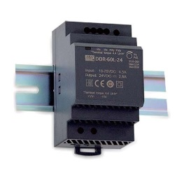 Įtampos keitiklis DC/DC 9-36V:24V 2.5A, tvirtinamas ant DIN bėgio, MEAN WELL