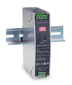 Įtampos keitiklis DC/DC 16.8-33.6V:48V 2.5A, tvirtinamas ant DIN bėgio, MEAN WELL