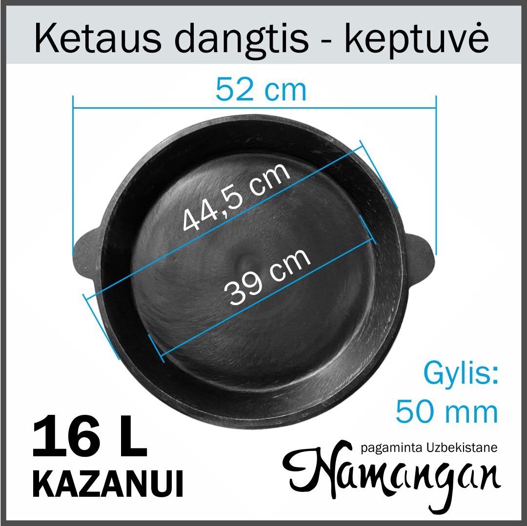 Dangtis / keptuvė iš ketaus 16l Užbekiškam kazanui I DKK 16
