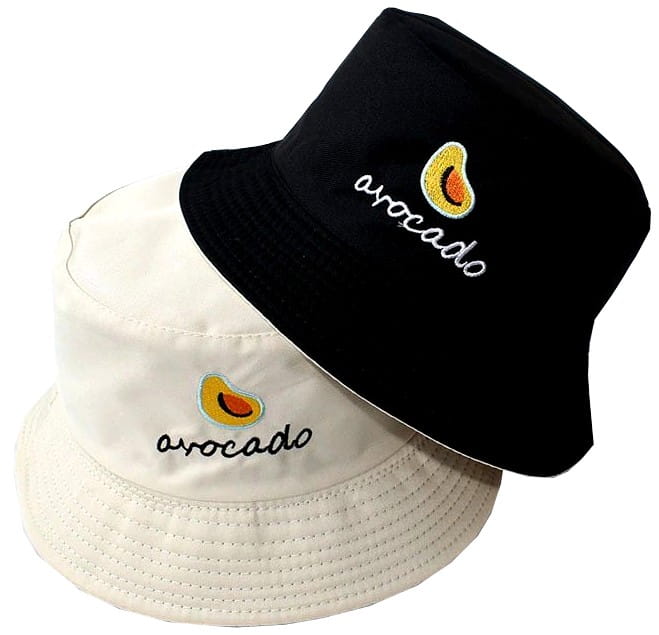 Dvipusė kepurė bucket hat AVOCADO, balta-juoda