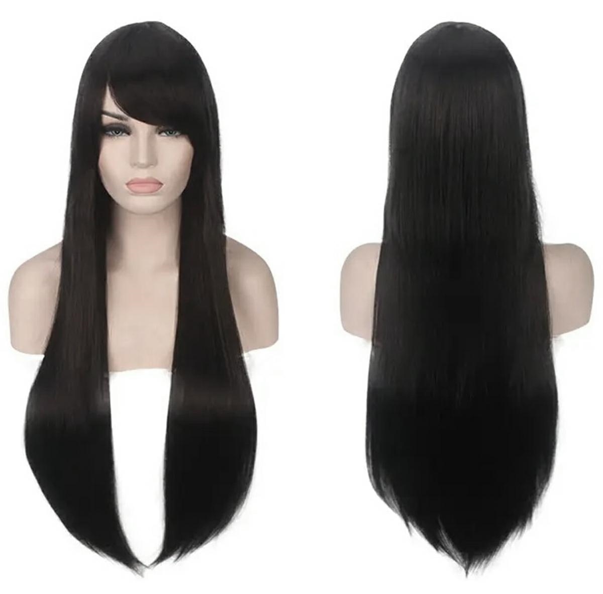 Juodas perukas 80cm