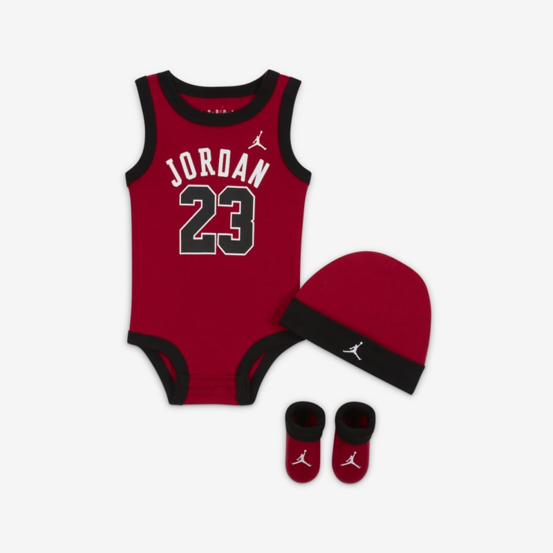Jordan 23 Jersey 3 Pack - Dydis 6-12 M (MJ0208-R78 Bodžiai)
