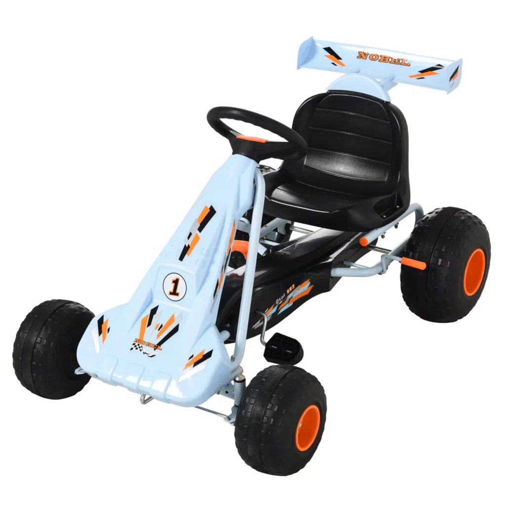 Pedalinis kartingas su reguliuojama sėdyne - šviesiai mėlyna 97 x 66 x 59 cm