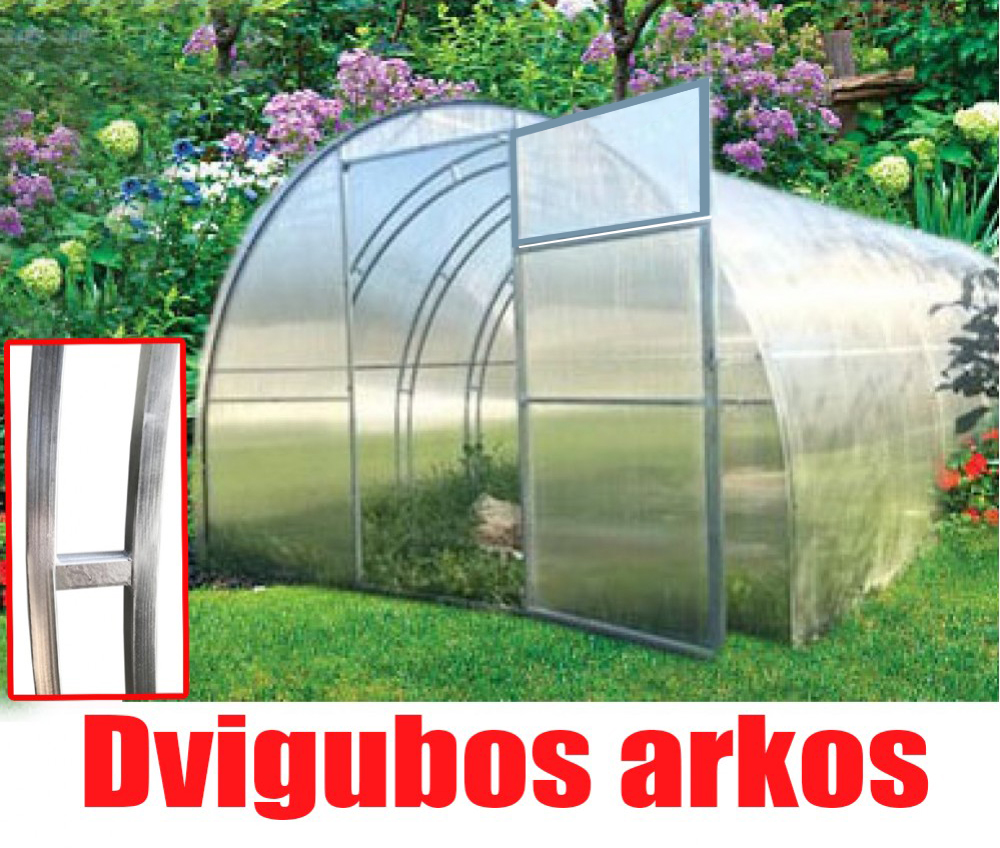 Arkinis Šiltnamis Stipruolis Extra 3x8, Dvigubomis Arkomis