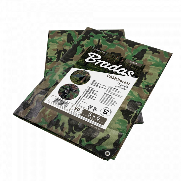 Kamufliažinis lauko tentas Bradas CAMOforest, 8 x 12 m, 90 g/m²