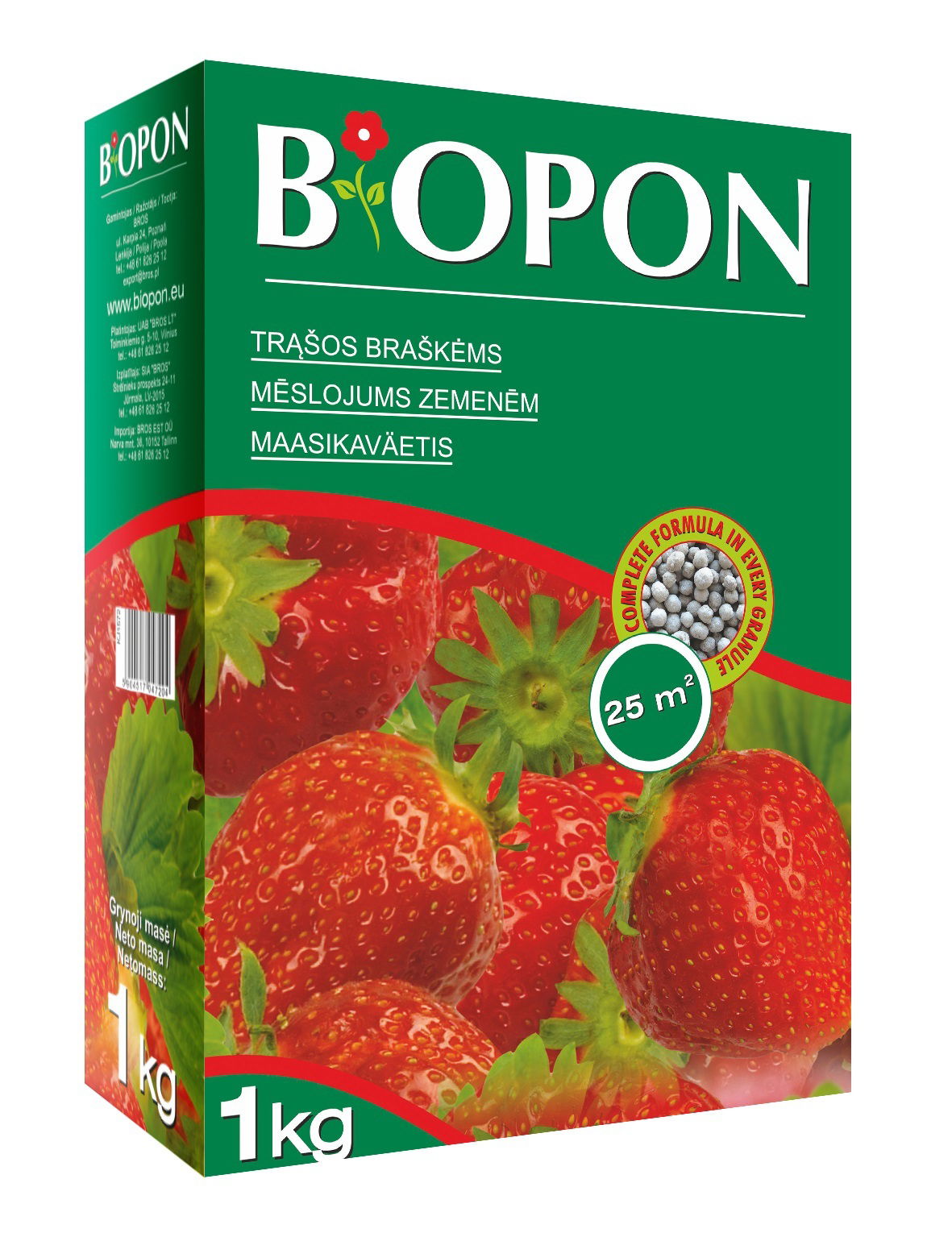 Braškių ir žemuogių trąšų granulės BIOPON, 1 kg