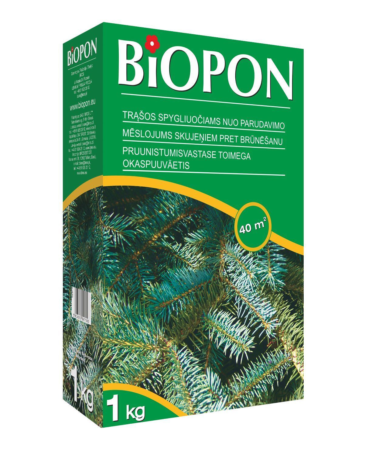 Spygliuočių trąšų granulės nuo rudavimo BIOPON, 1 kg