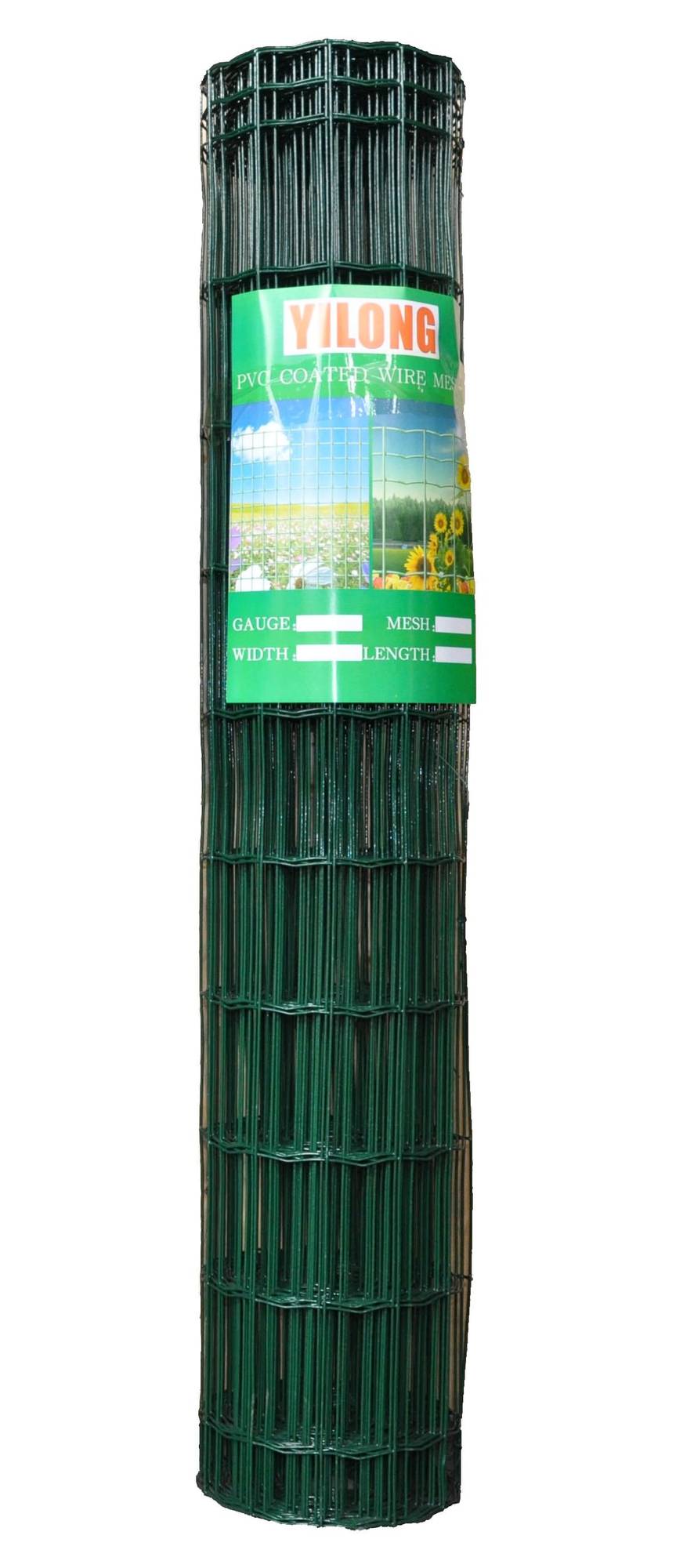 Tvoros tinklas PROMOFENCE, virintas, PVC, žalios sp., 100 x 100 x 2,2 mm x 1,5 x 25 m