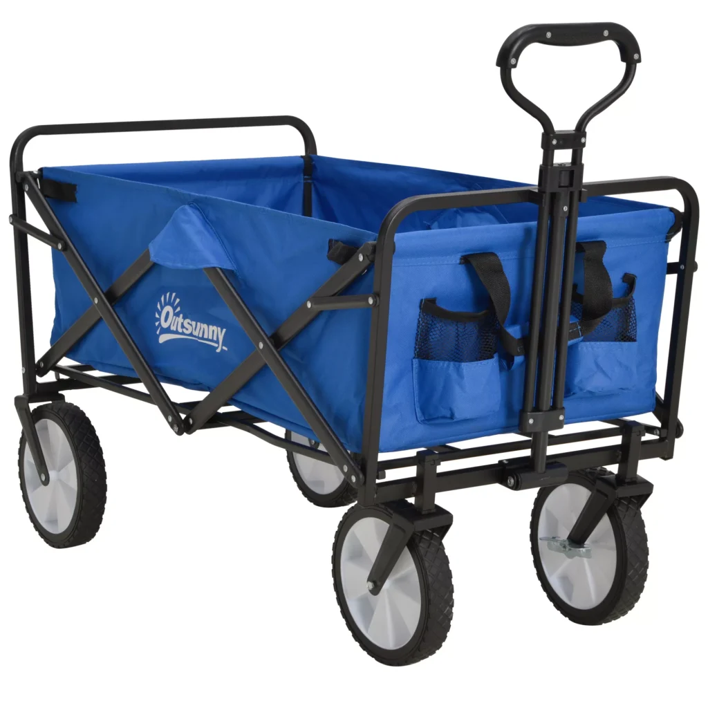 Sulankstomas rankinis sodo vežimėlis, iki 70 kg, mėlyna 93 x 49 x 75-100 cm