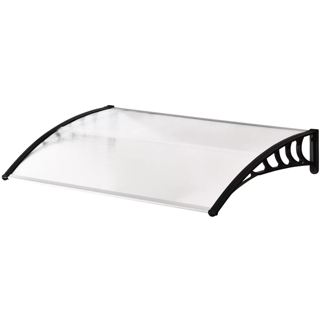 Stogelis Lauko Durims 89 x 122 cm | Polikarbonato Stogelis su UV Apsauga, Apsauga nuo Saulės ir Lietaus, Baltos Spalvos, Skirtas Lauko Durims