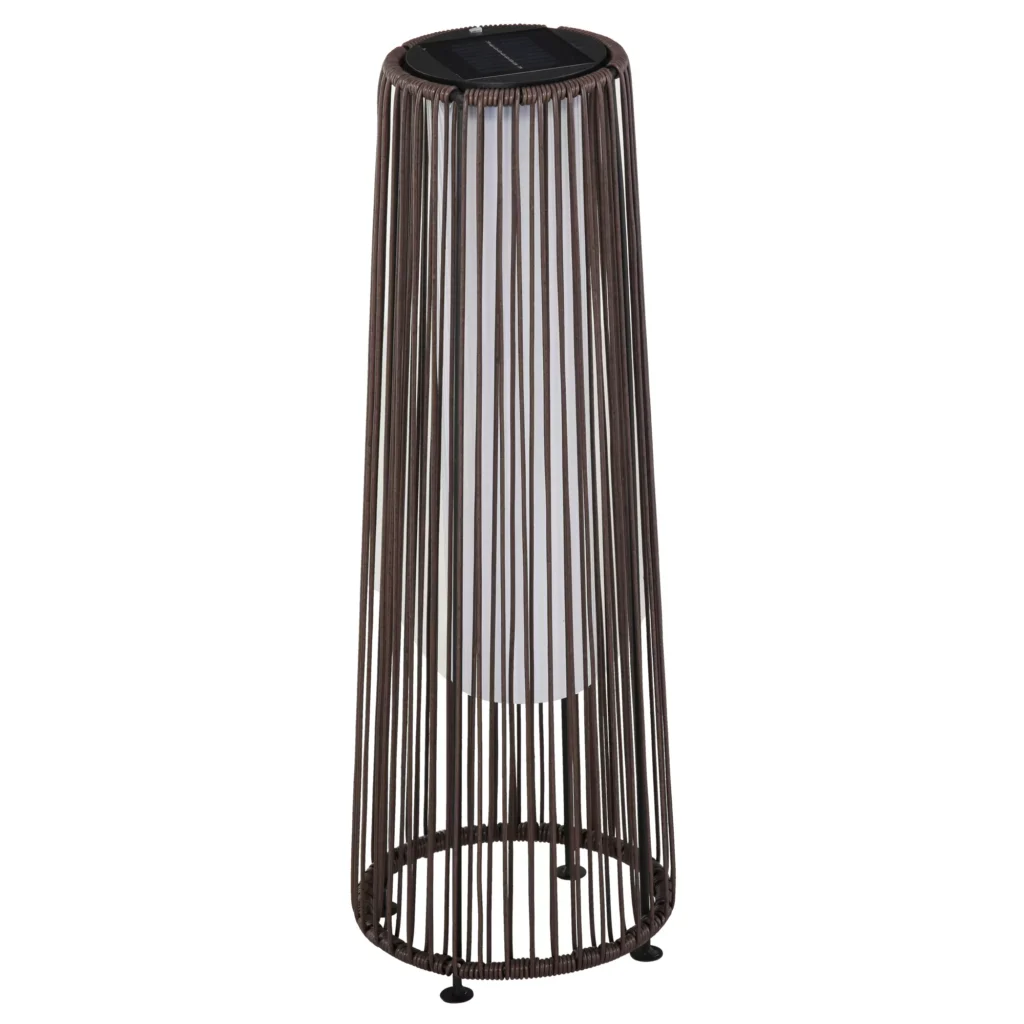 Sodo šviestuvas, rotango saulės lempa, automatinis LED, 21,5 x 21,5 x 61 cm