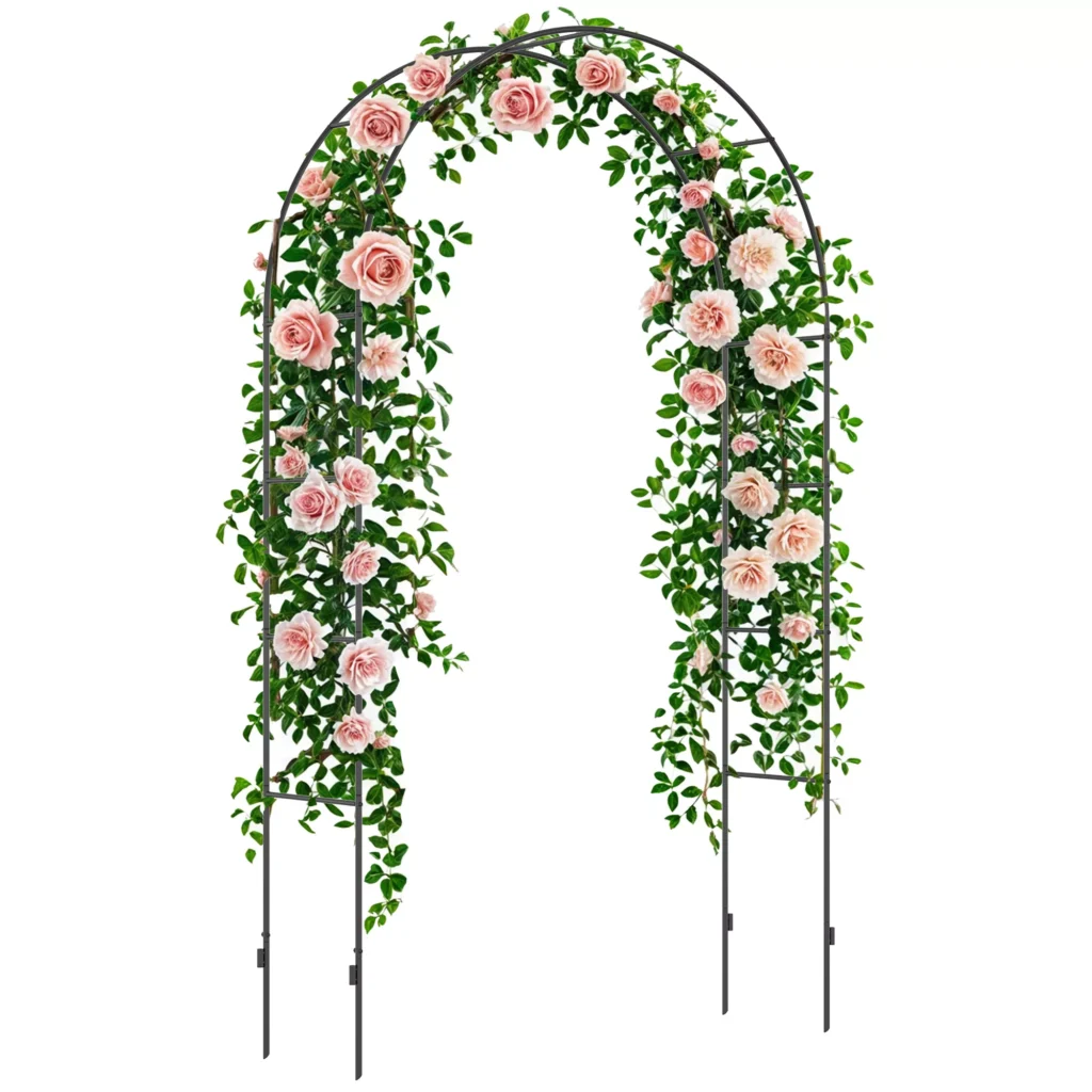 Metalinė sodo arka vijokliniams augalams, juoda 140x40x240cm