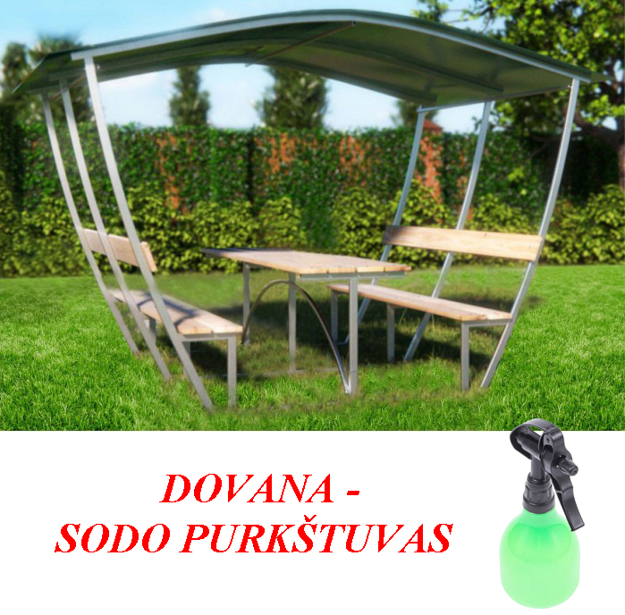 Pavėsinė Nevada 3m  (uždengtas stogas) DOVANA Sodo purkštuvas