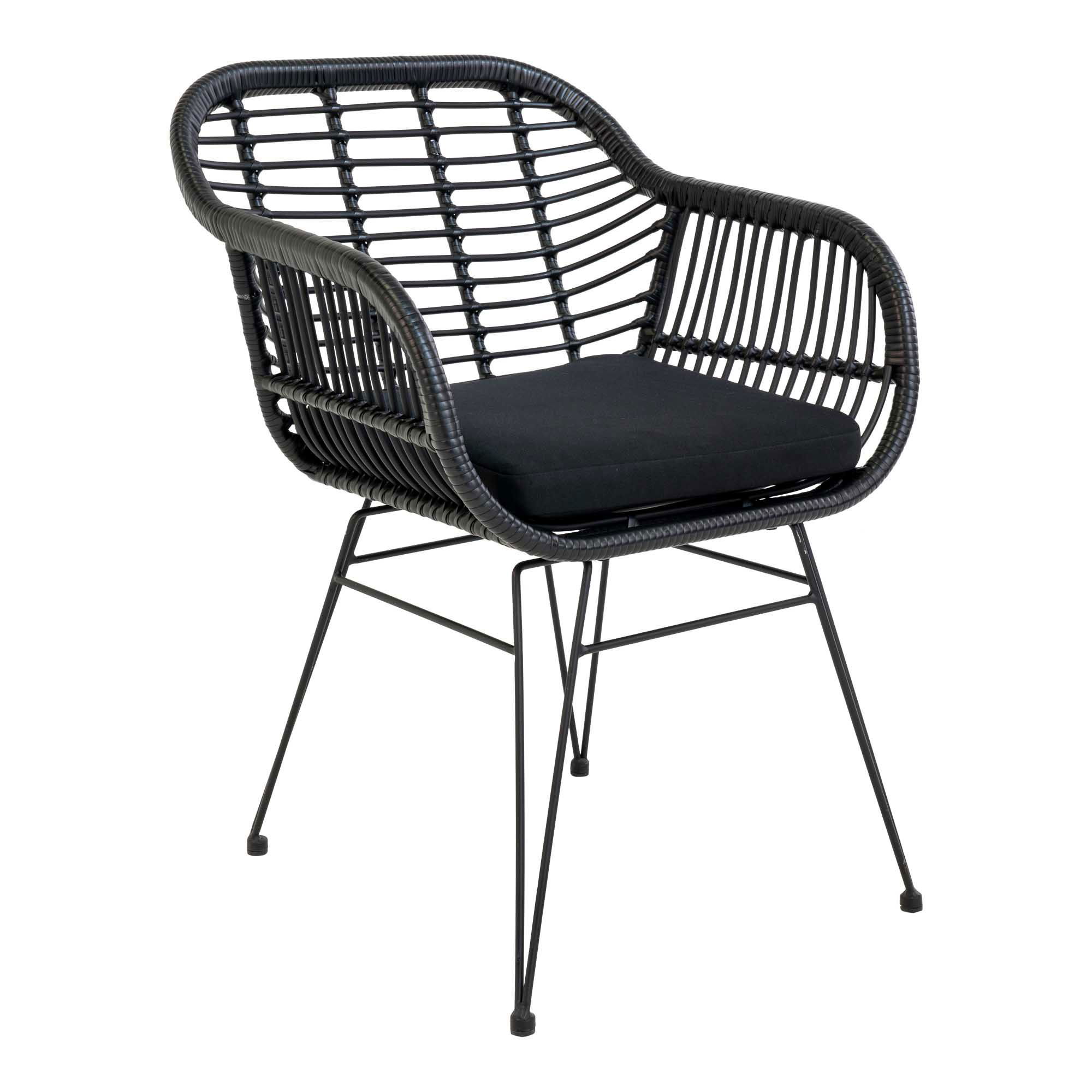 Universalus poliratano fotelis | 57 x 82 x 60 cm | Juoda