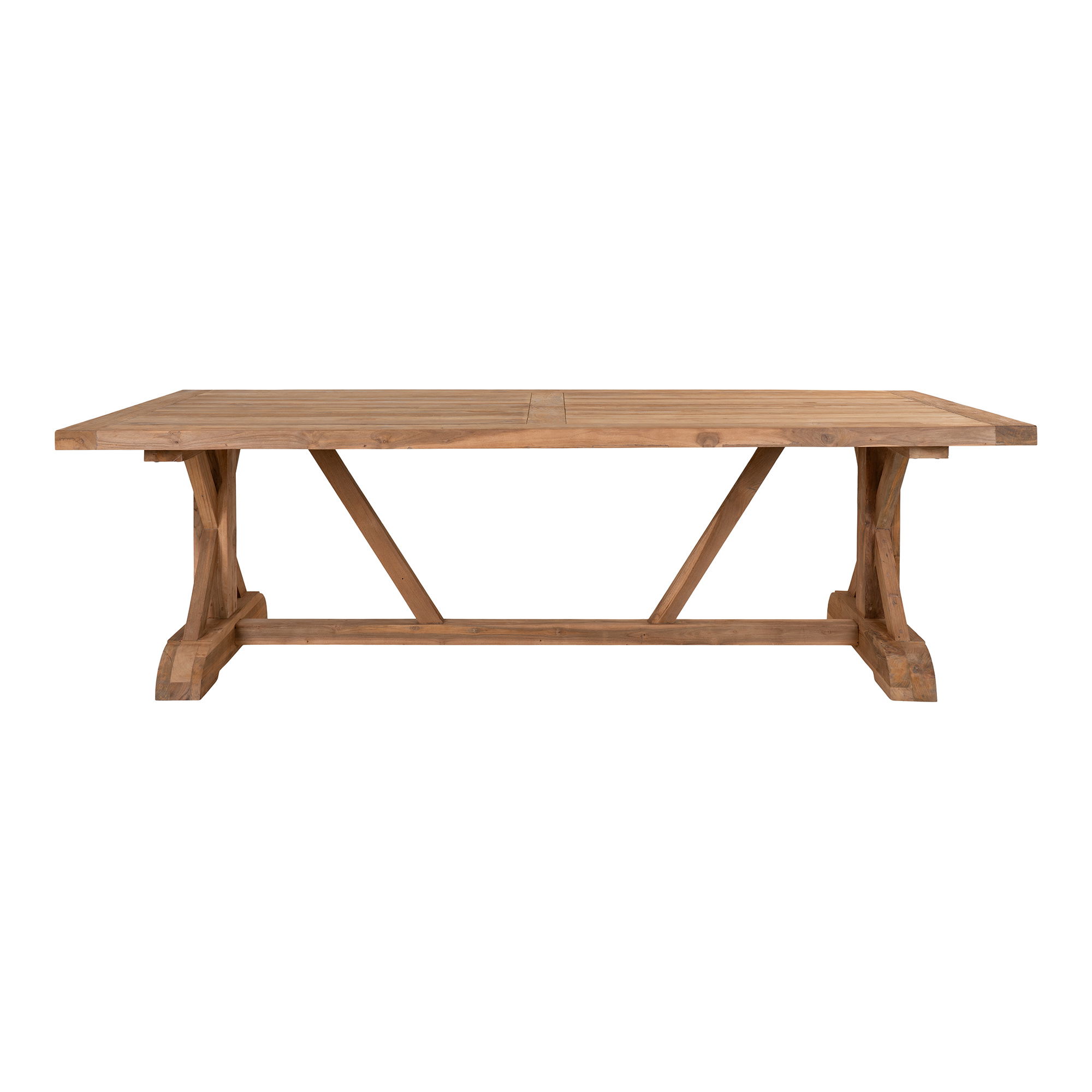 Didelis Tikmedžio masyvo Lauko stalas 8-10 žm | 240 x 100 x 75 cm | Natūrali medžio